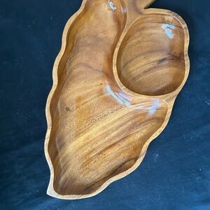 Wooden Leaf-Shaped Serving Tray